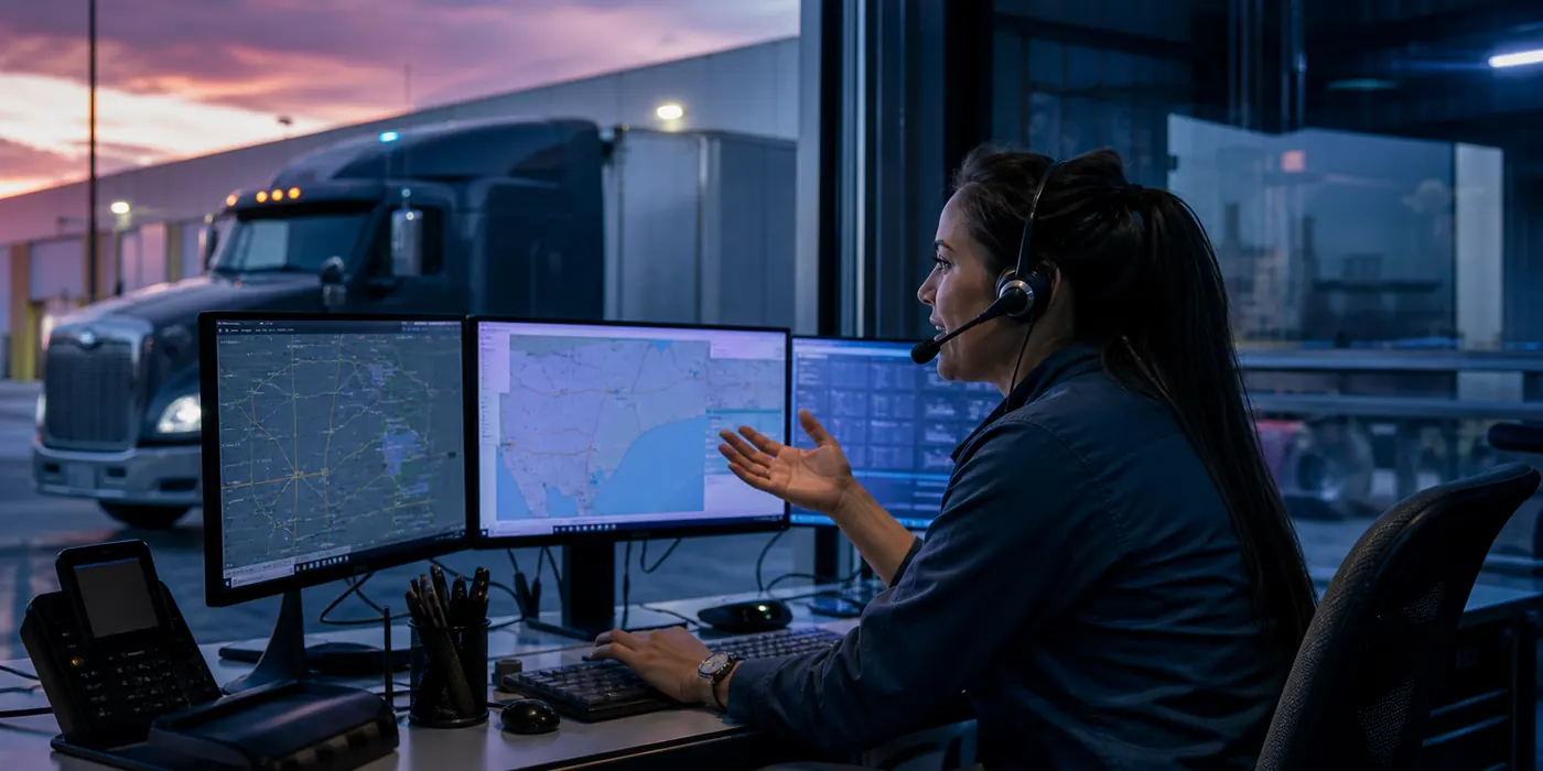 Dispatcher coordinating a live freight load